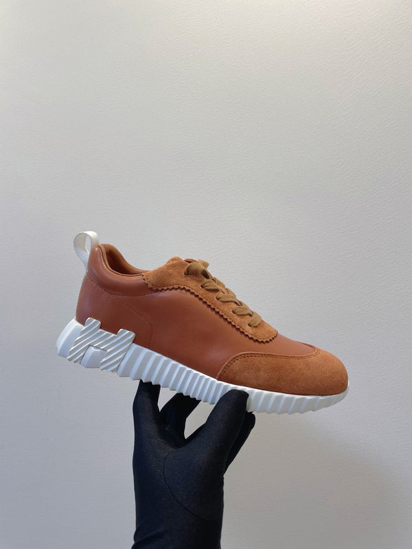 HM Bouncing sneaker Bronze Brown Calfskin and Suede 212287