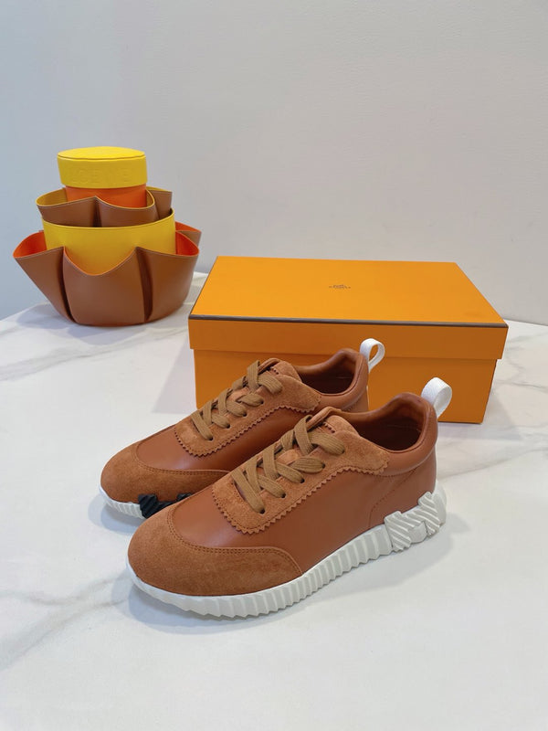 HM Bouncing sneaker Bronze Brown Calfskin and Suede 212287