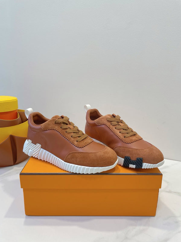 HM Bouncing sneaker Bronze Brown Calfskin and Suede 212287