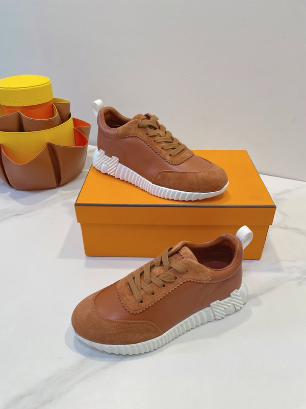 HM Bouncing sneaker Bronze Brown Calfskin and Suede 212287