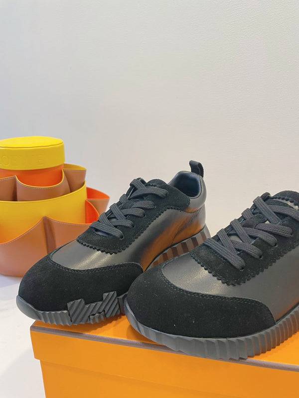 HM Bouncing sneaker Black Calfskin and Suede 212289