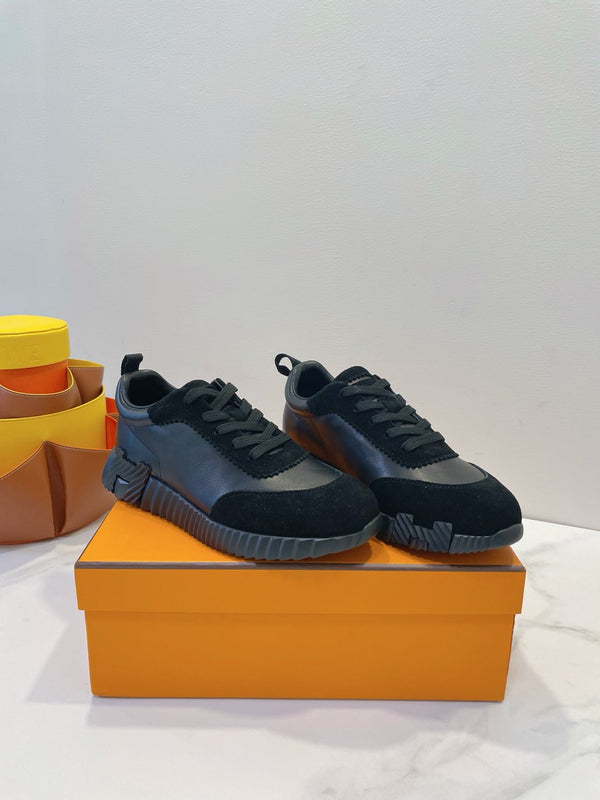 HM Bouncing sneaker Black Calfskin and Suede 212289