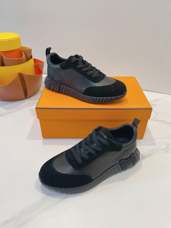 HM Bouncing sneaker Black Calfskin and Suede 212289