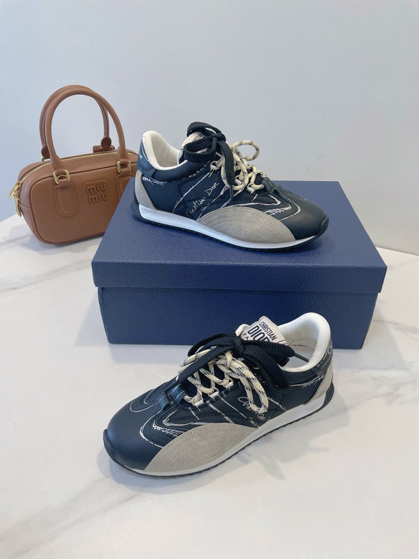 CD 26s D-Sketch Sneakers Black Suede Lambskin 908095