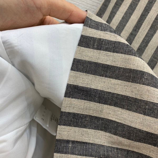 YSL Striped Two-piece Suit Beige mix Grey Linen