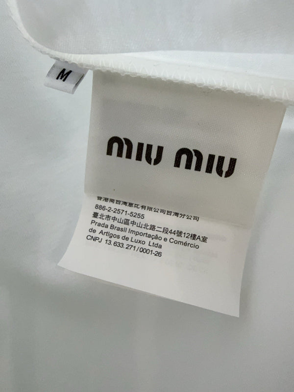 Miu SS26 Crystal Logo T-shirt Cotton 351332