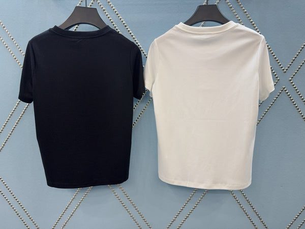 Miu SS26 Rhinestone T-Shirt Cotton 351328