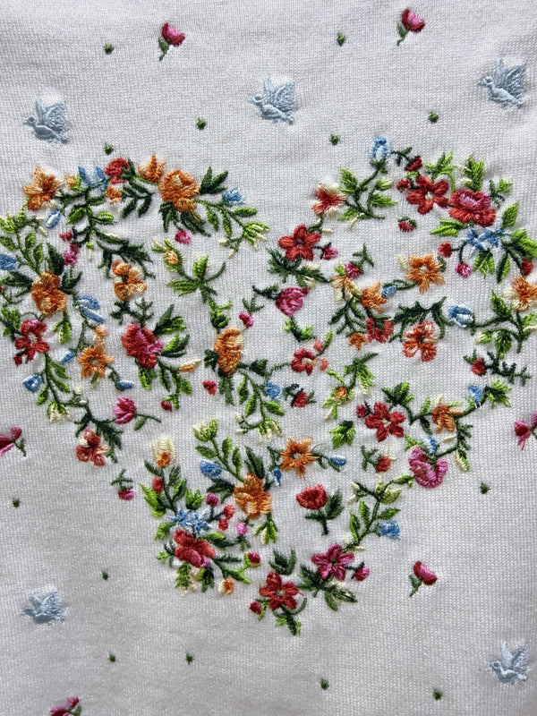 CD SS26 Cardigan Multicolor Doves Roses Ecru Motif Wool 351360