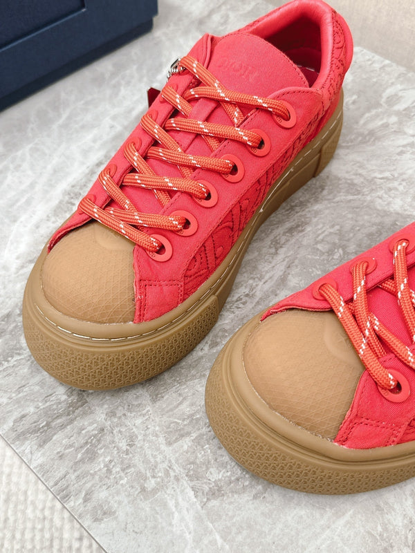 CD And Stone Island B33 Sneaker – Limited And Numbered Edition Coral Red Canvas