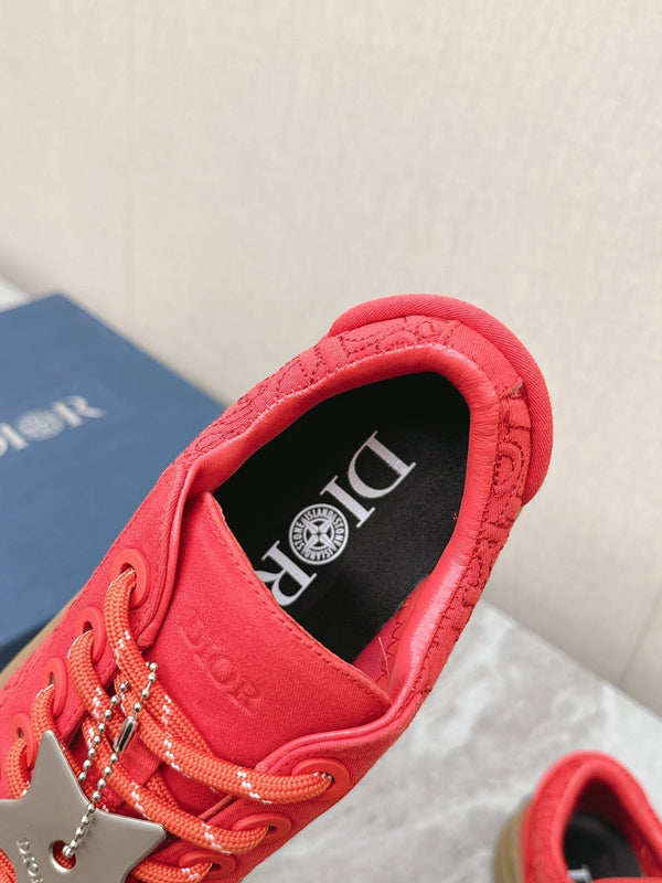 CD And Stone Island B33 Sneaker – Limited And Numbered Edition Coral Red Canvas