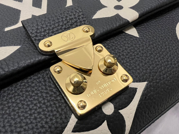 madeleine 30 black white grained embossed calfskin