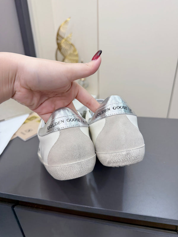 Golden Goose 26s Superstar Sneakers White Grey Suede Leather 735896