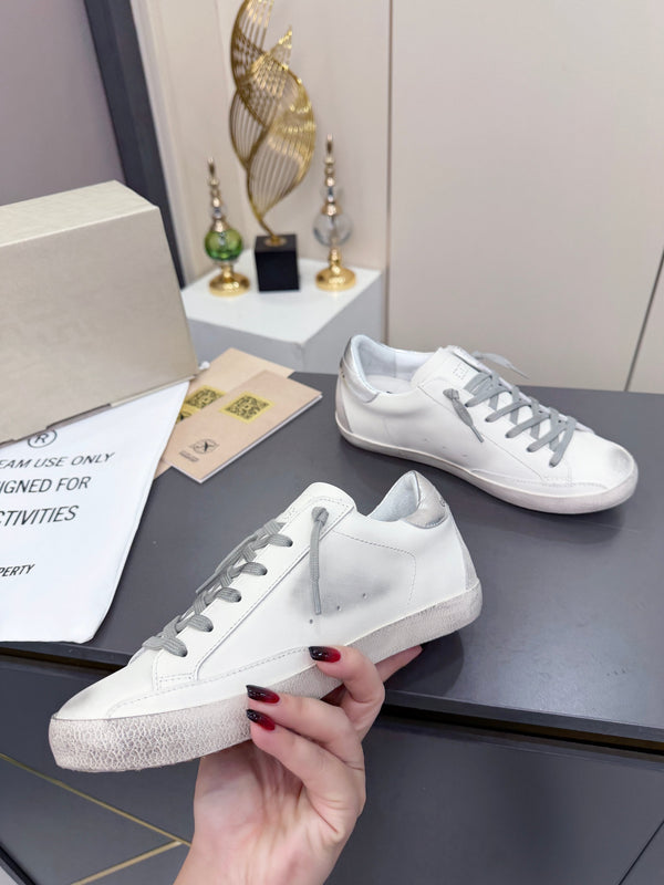 Golden Goose 26s Superstar Sneakers White Grey Suede Leather 735896