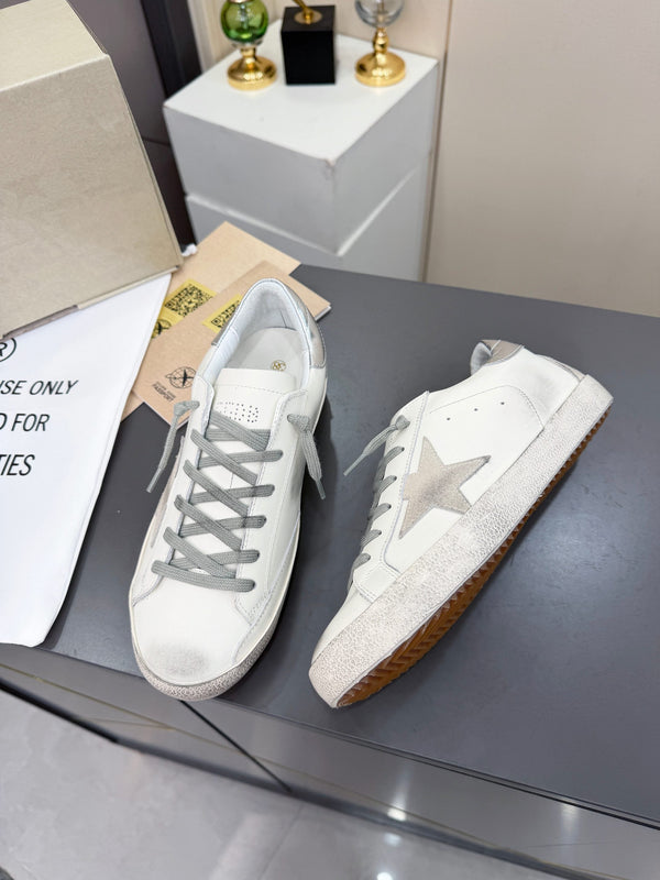 Golden Goose 26s Superstar Sneakers White Grey Suede Leather 735896