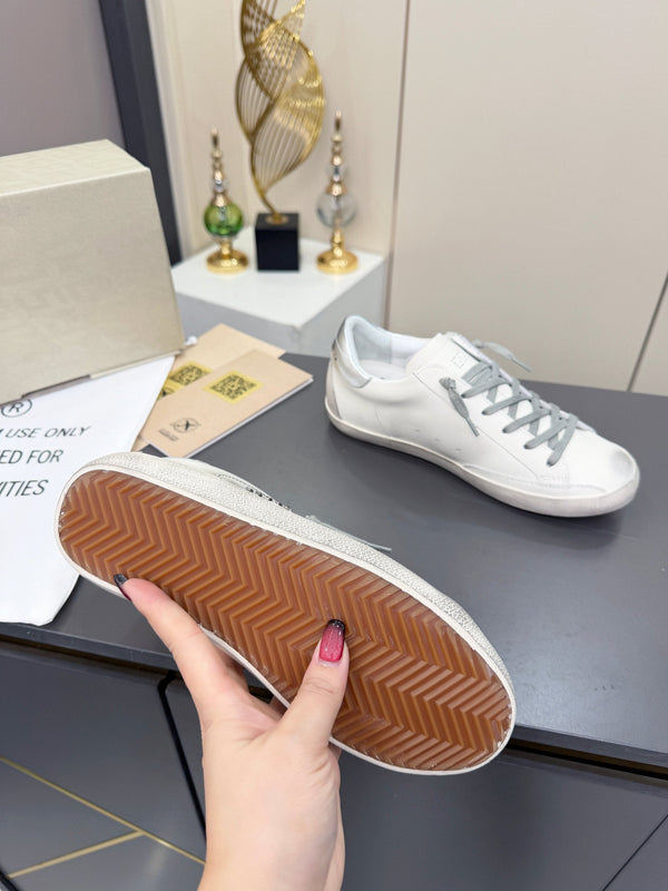 Golden Goose 26s Superstar Sneakers White Grey Suede Leather 735896