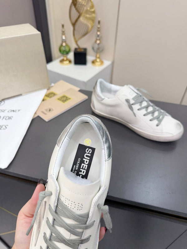 Golden Goose 26s Superstar Sneakers White Grey Suede Leather 735896