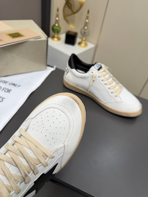 Golden Goose 26s Ball Star Sneakers White Black Leather 735900