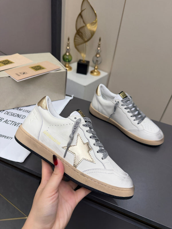 Golden Goose 26s Ball Star Sneakers Golden White Leather 735902