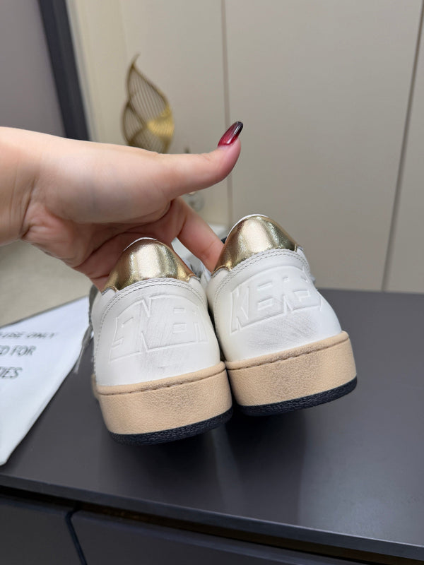 Golden Goose 26s Ball Star Sneakers Golden White Leather 735902
