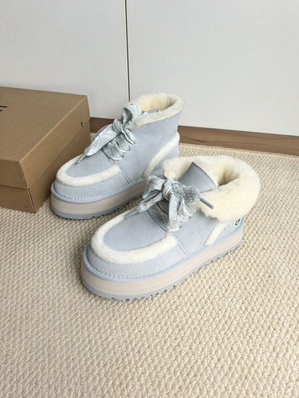 UGG Dopamine Snow Boots Light Blue Wool Suede 512875