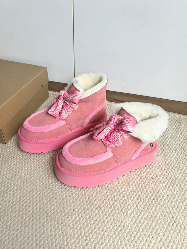 UGG Dopamine Snow Boots PInk Wool Suede 512871