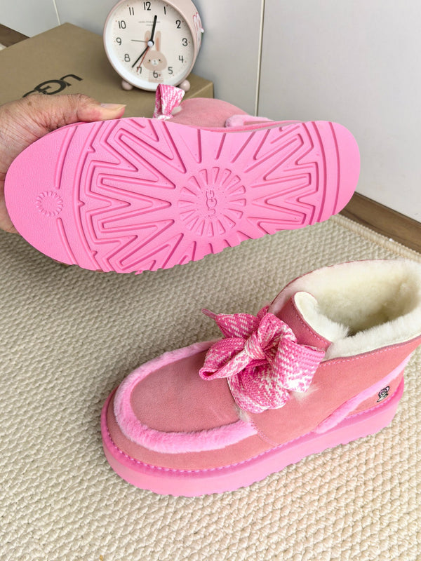UGG Dopamine Snow Boots PInk Wool Suede 512871