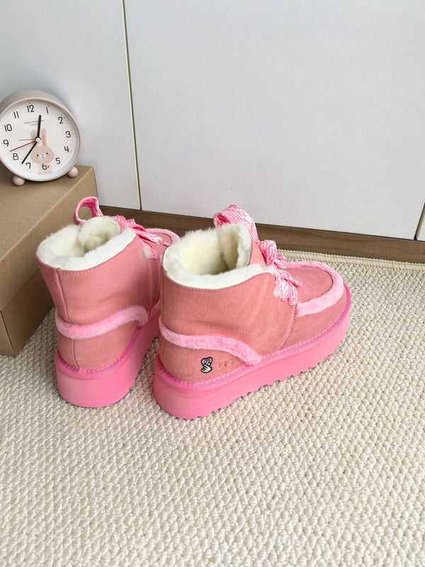 UGG Dopamine Snow Boots PInk Wool Suede 512871