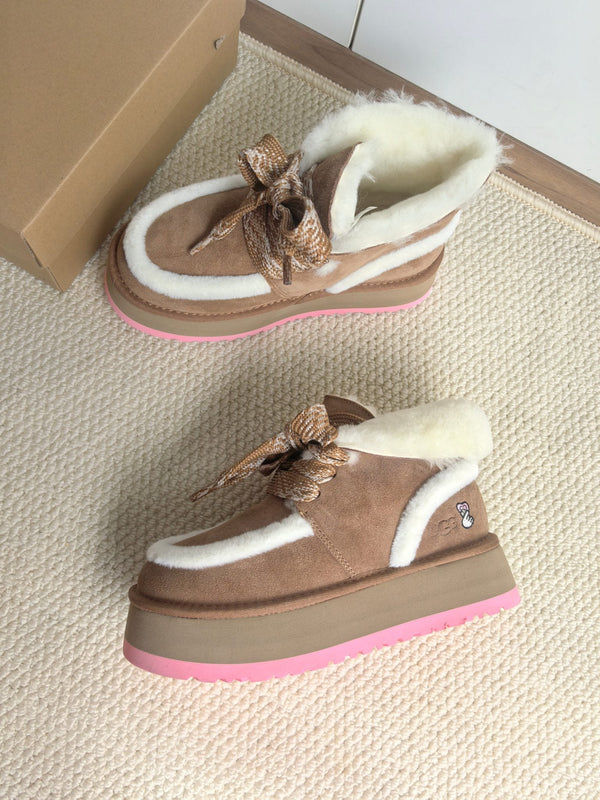 UGG Dopamine Snow Boots Brown Wool Suede 512873