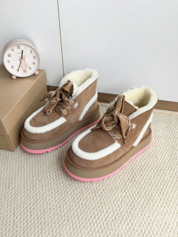 UGG Dopamine Snow Boots Brown Wool Suede 512873