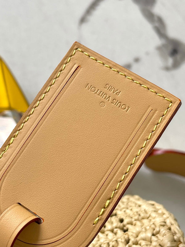 keepall bandouliere 25cm beige raffia tan calfskin