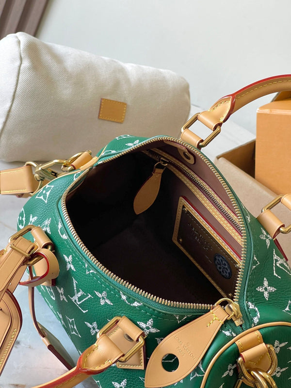 SPEEDY P9 BANDOULIÈRE 25 IN TELA MONOGRAM VERDE CON FERRAMENTA ORO