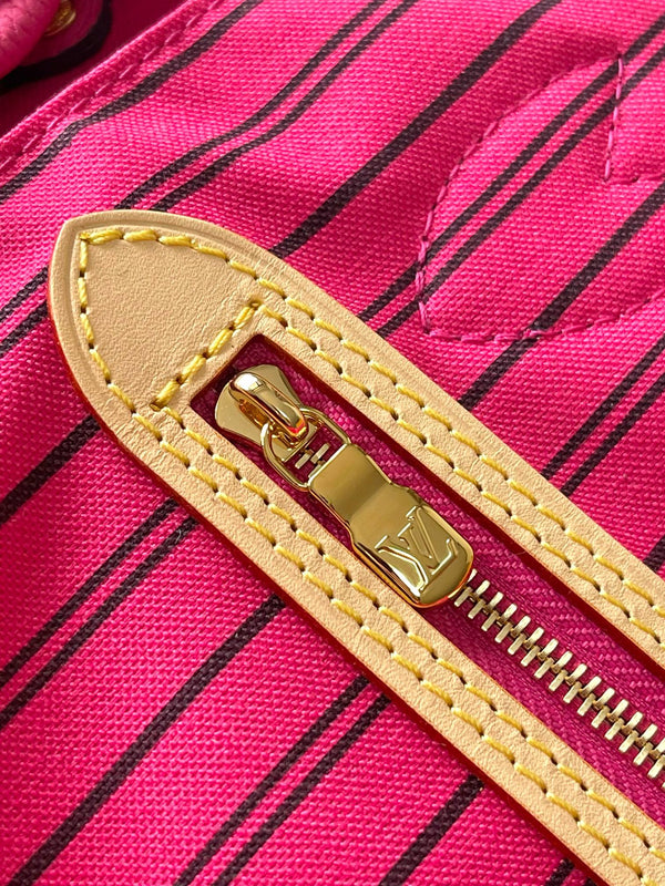 Neverfull reversibile MM 31 Inside Out manico rosa scuro