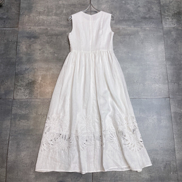 Max Mar 26s Maxi Dress White Linen 400510