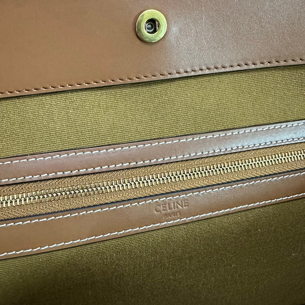 MEDIUM CABAS TRIOMPHE CANVAS 31.5 TAN CALFSKIN