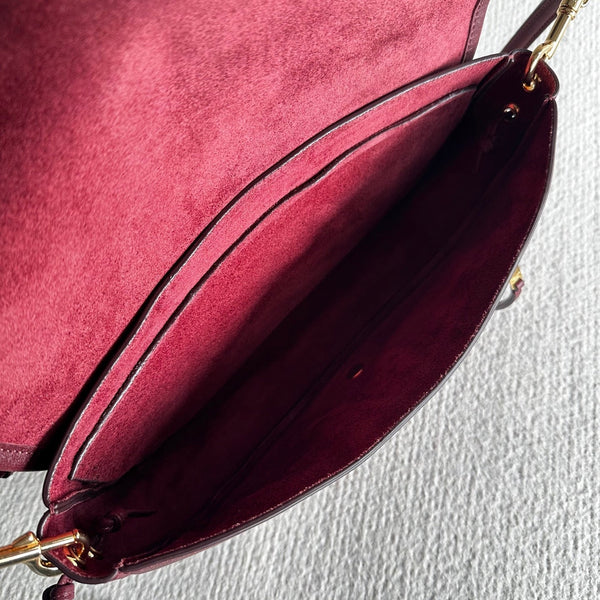 CL Halfmoon Triomphe Small Bag 25cm Burgundy Lambskin