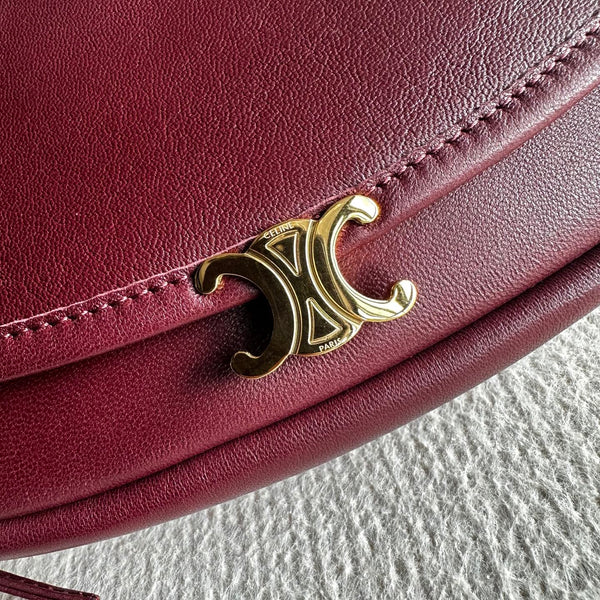 CL Halfmoon Triomphe Small Bag 25cm Burgundy Lambskin