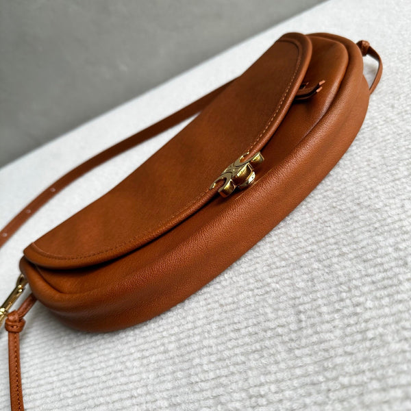 CL Halfmoon Triomphe Small Bag 25cm Brown Lambskin