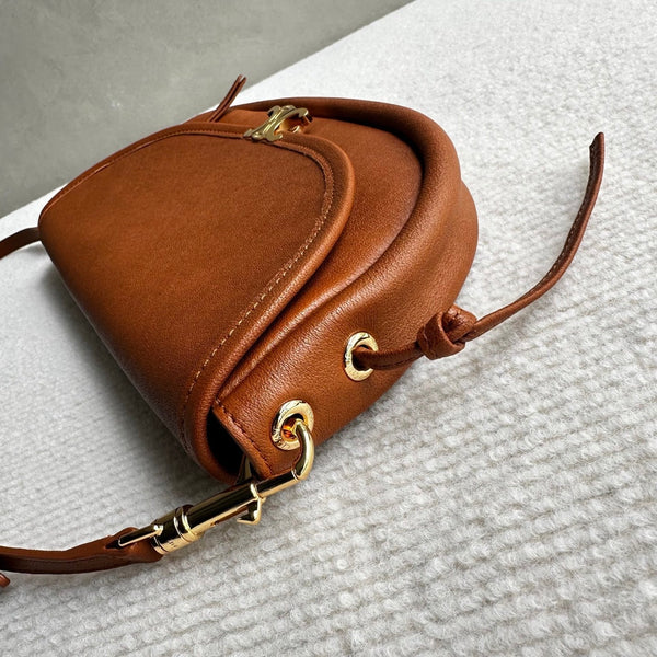 CL Halfmoon Triomphe Small Bag 25cm Brown Lambskin