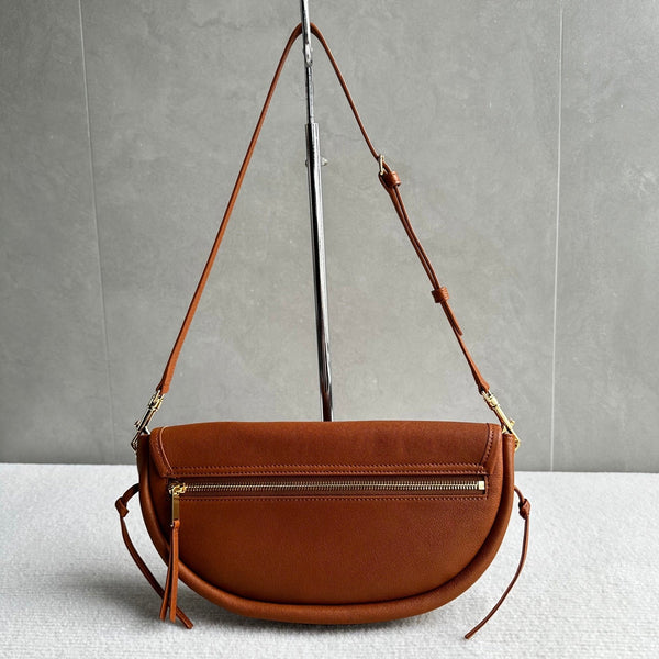 CL Halfmoon Triomphe Small Bag 25cm Brown Lambskin
