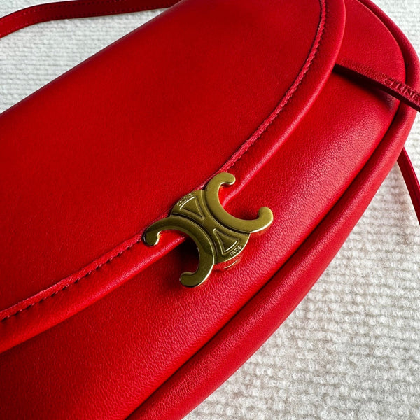 CL Halfmoon Triomphe Small Bag 25cm Red Lambskin