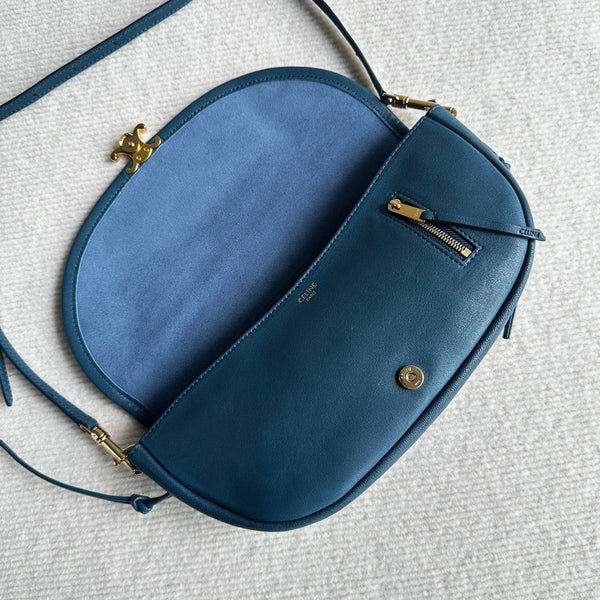 CL Halfmoon Triomphe Small Bag 25cm Teal Green Lambskin