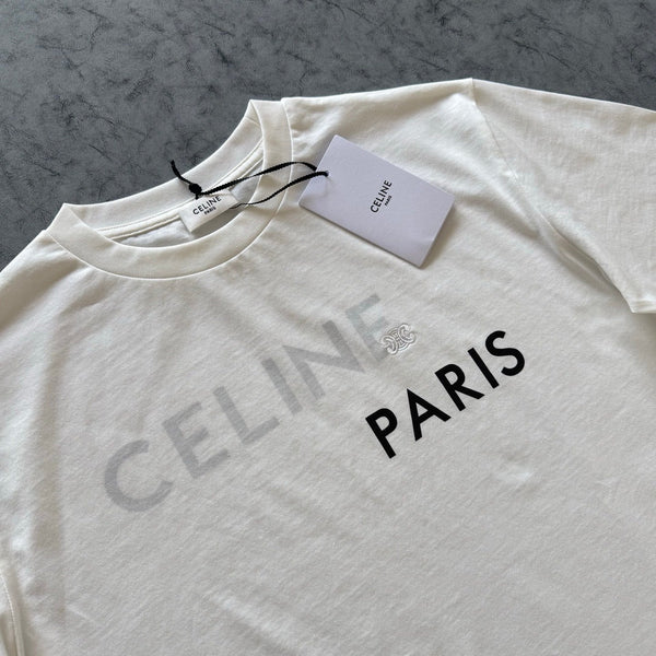 Celine SS26 Double Layered T-Shirt White Cotton 350462