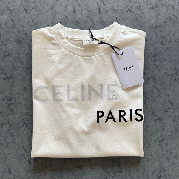 Celine SS26 Double Layered T-Shirt White Cotton 350462