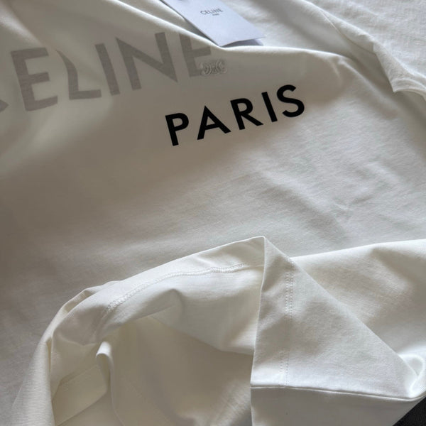 Celine SS26 Double Layered T-Shirt White Cotton 350462