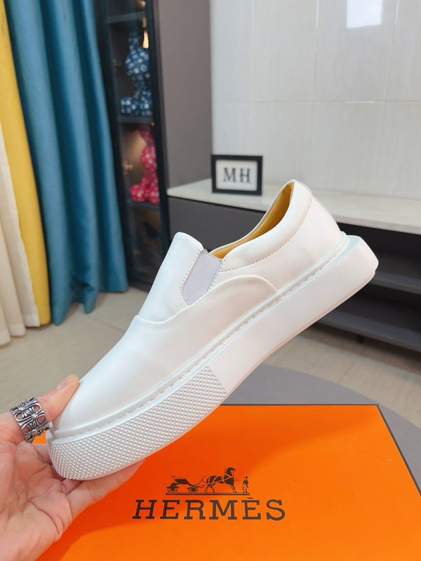 SNEAKER SLIP-ON HM LANCE IN PELLE DI VITELLO BIANCA
