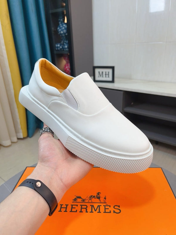 SNEAKER SLIP-ON HM LANCE IN PELLE DI VITELLO BIANCA