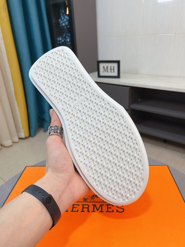 SNEAKER SLIP-ON HM LANCE IN PELLE DI VITELLO BIANCA