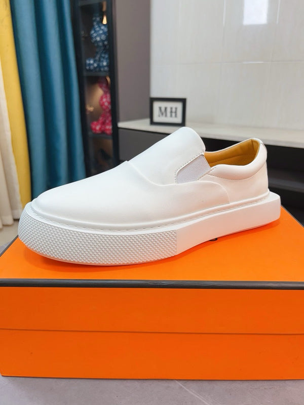 SNEAKER SLIP-ON HM LANCE IN PELLE DI VITELLO BIANCA