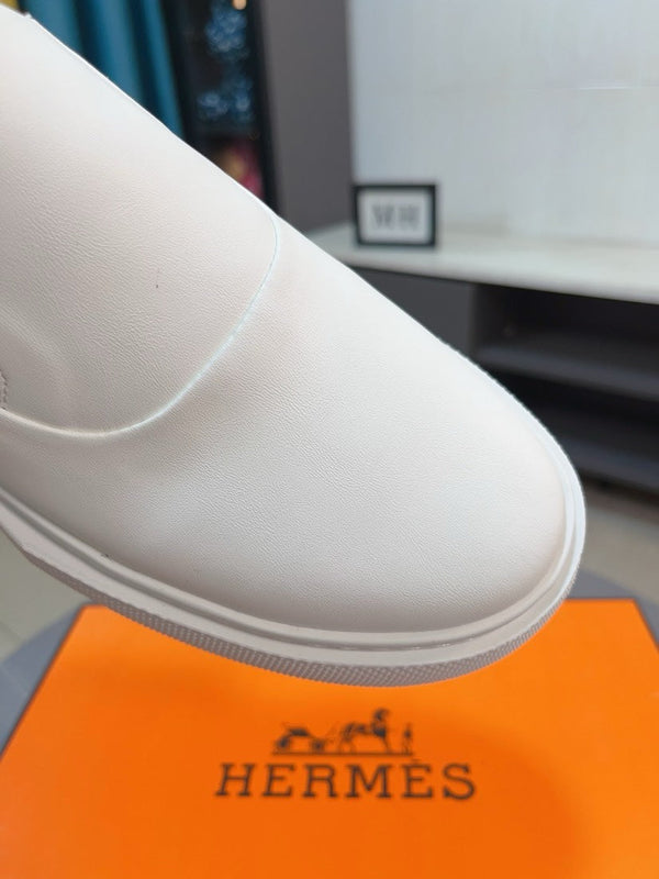 SNEAKER SLIP-ON HM LANCE IN PELLE DI VITELLO BIANCA