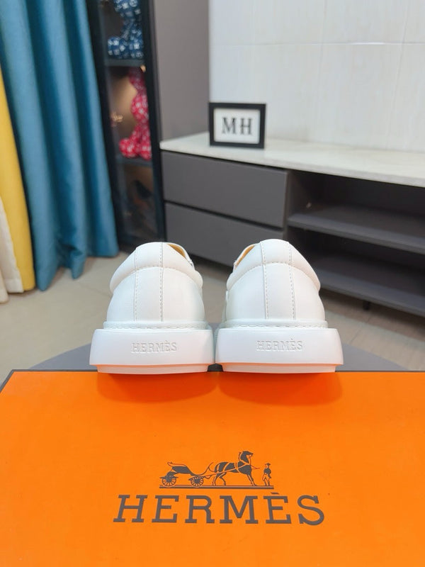 SNEAKER SLIP-ON HM LANCE IN PELLE DI VITELLO BIANCA